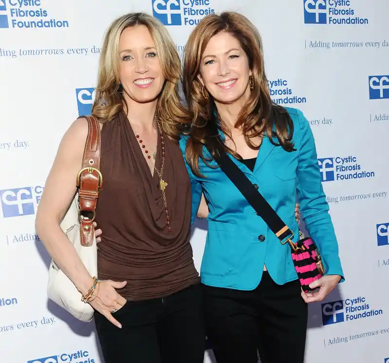 Felicity-Huffman-and-Dana-Delany-talks-College Admissions Scandal