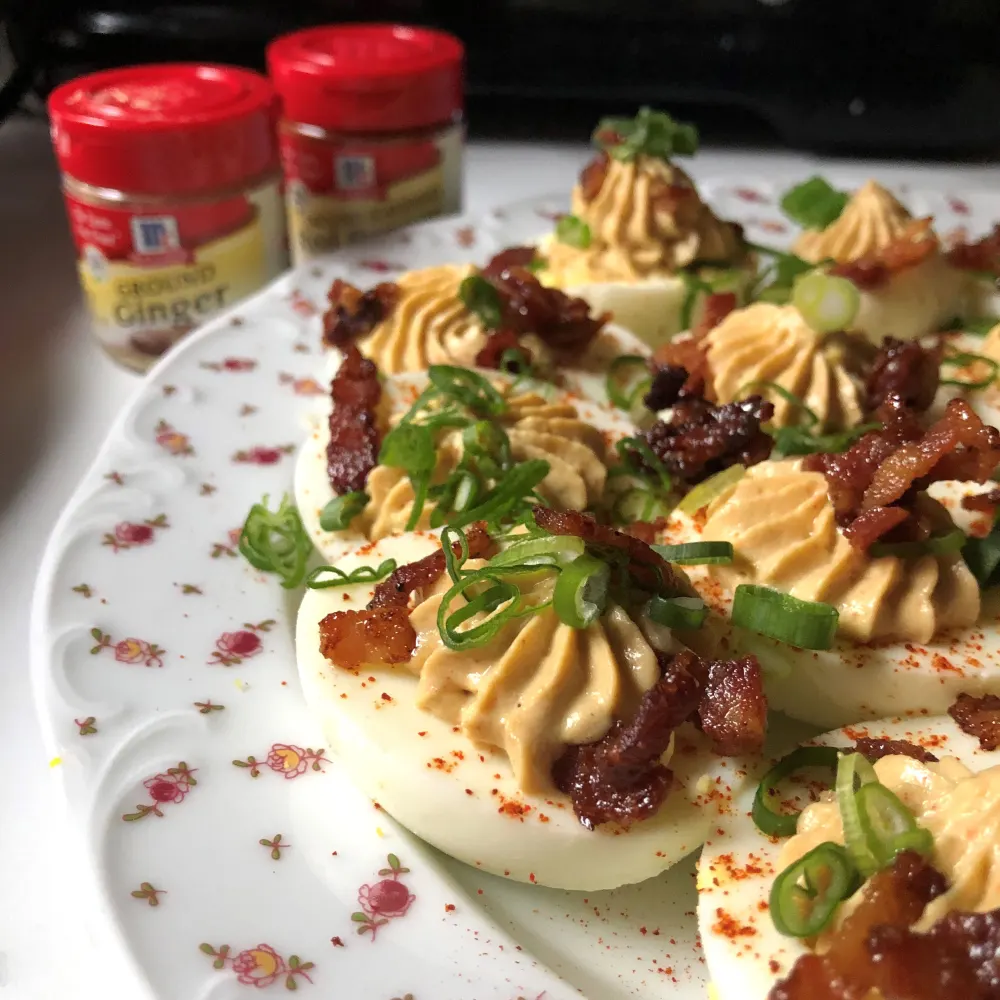 Fiery Bacon Deviled Eggs Chef Alex Guarnaschelli