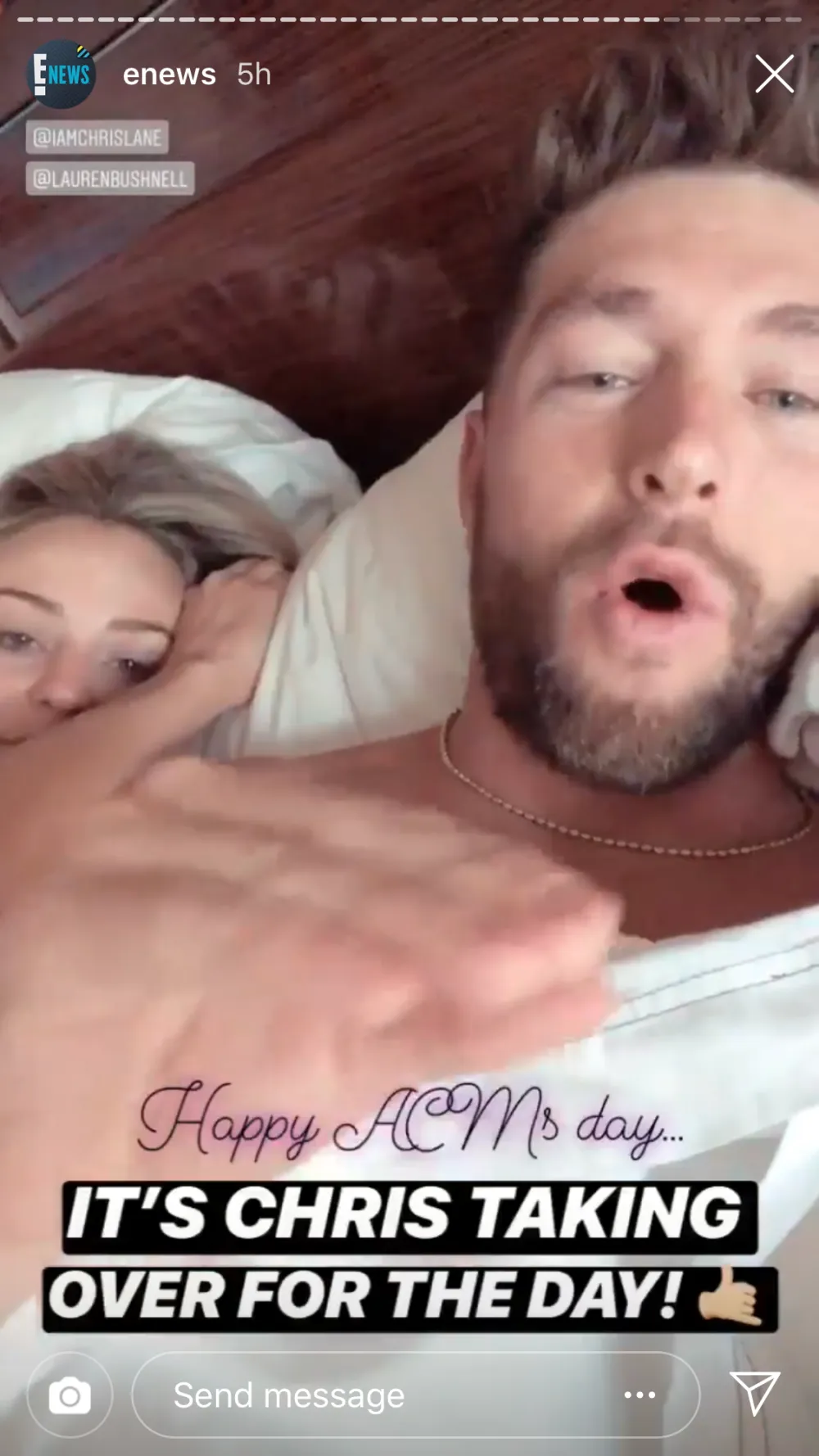 Chris Lane and Lauren Bushnell Share a Kiss on The Red Carpet at the ACMs