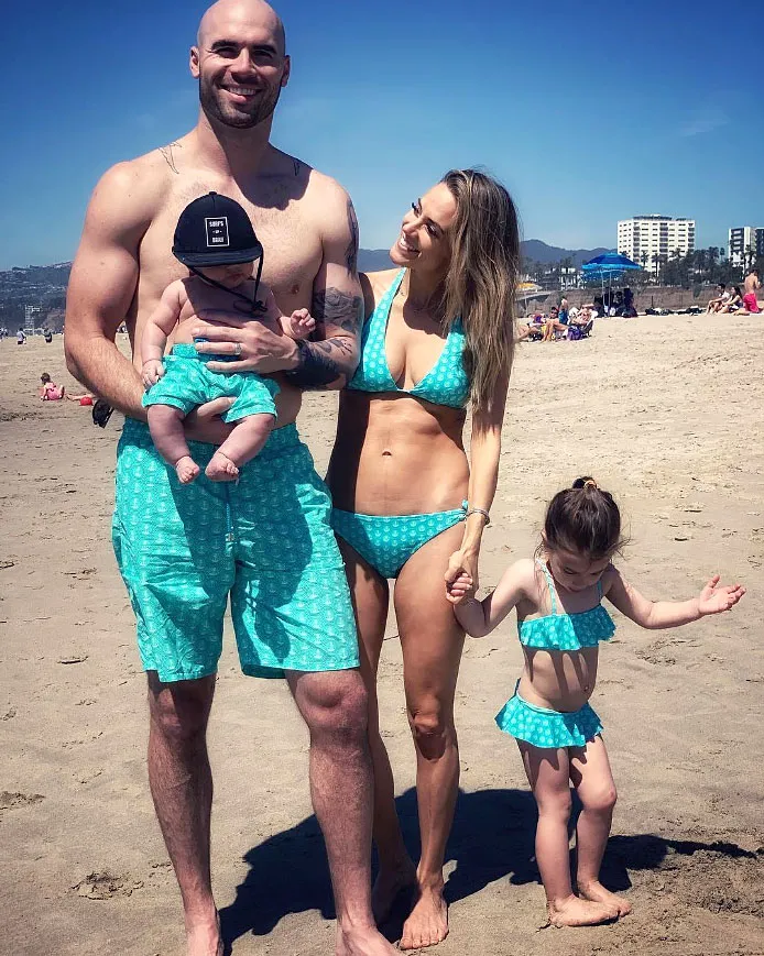 Jana Kramer and Mike Caussin Show Off Muscles in Matching Bathing Suits