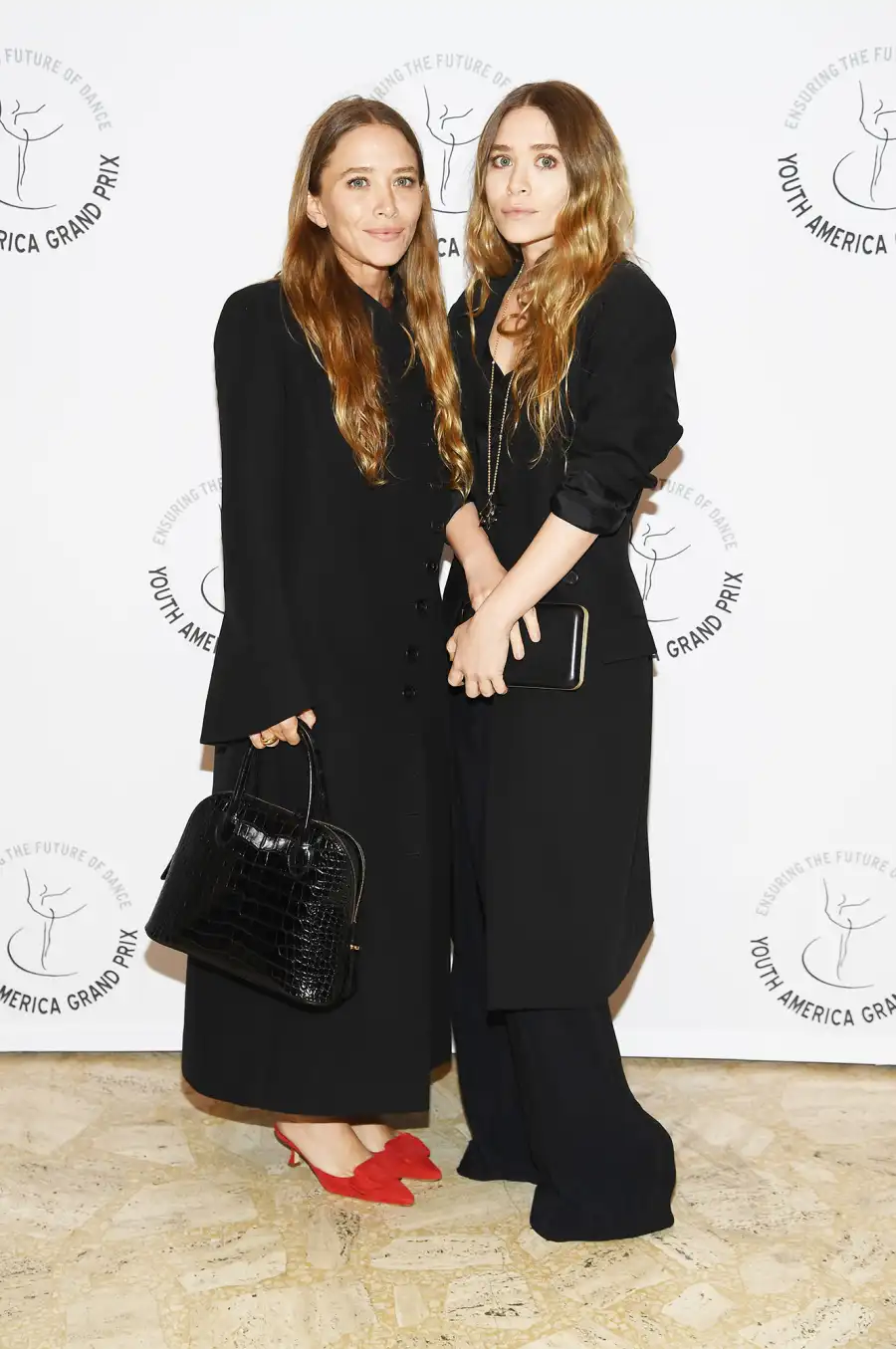 Mary Kate and Ashley Olsen red carpet Youth America Grand Prix's 20th Anniversary Gala