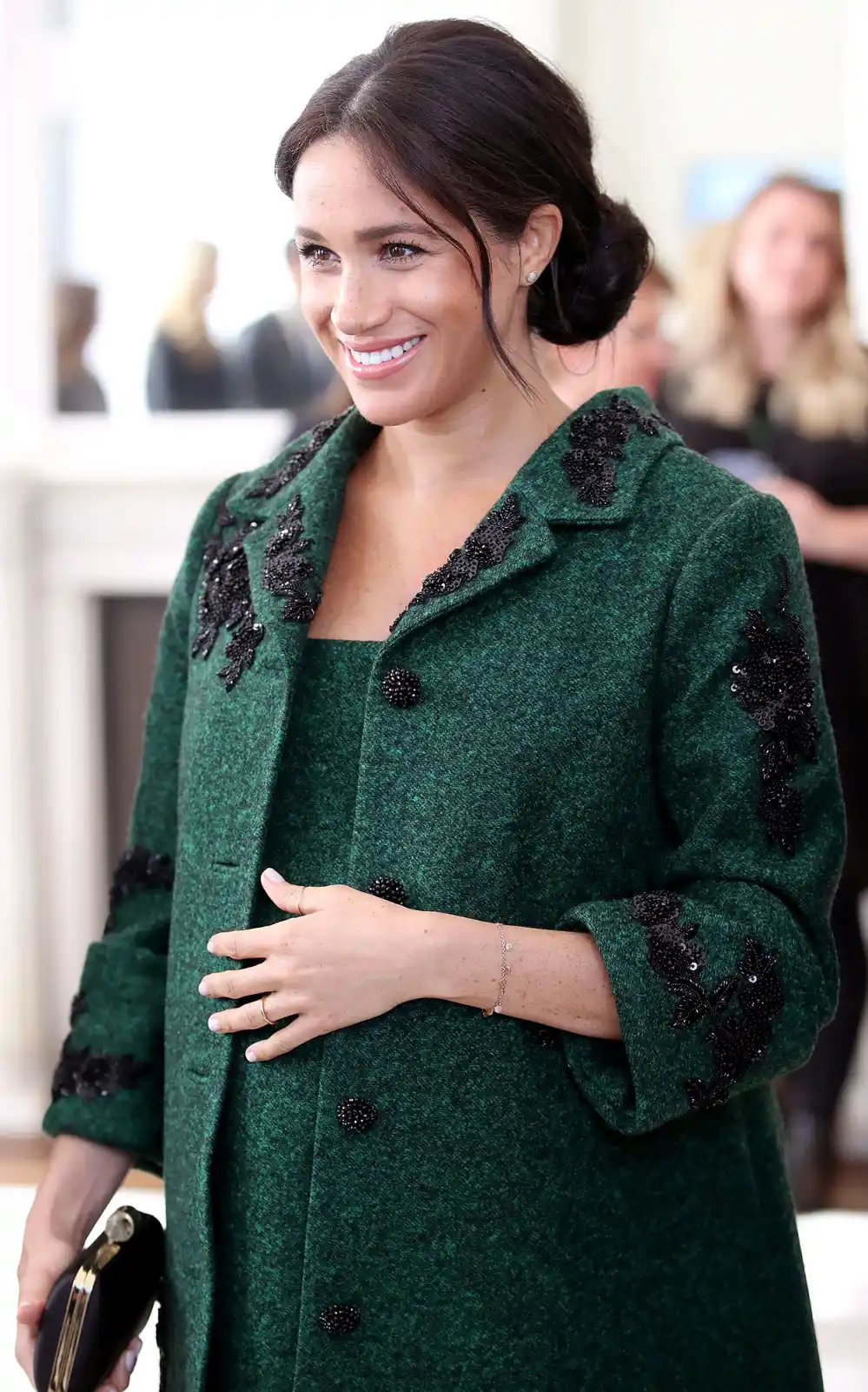 Meghan Markle Green Jacket Still Pregnant
