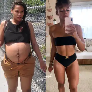 Trainer Melissa Alcantara before and after