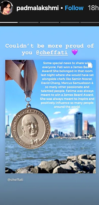 Padma Lakshmi Congratulates Fatima Ali Posthumously James Beard Award