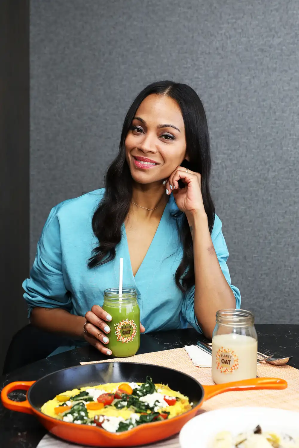 Zoe Saldana oatmilk husband 3 sons