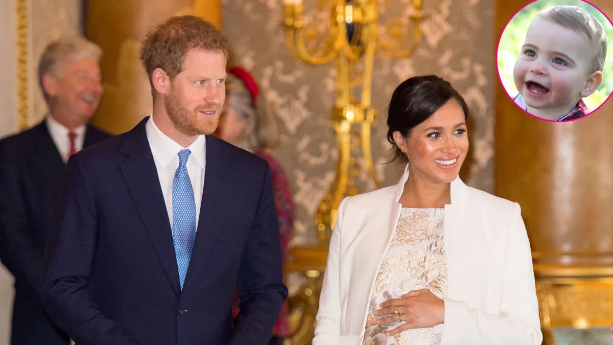 Prince Harry and Meghan and Prince Louis 1st Birthday