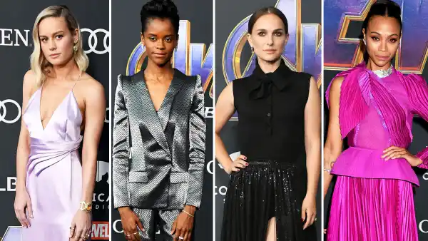 Brie Larson, Letitia Wright, Natalie Portman, and Zoe Saldana Avengers Premiere