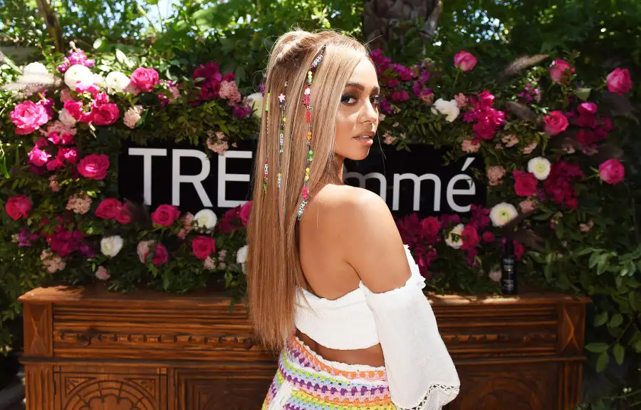 Vanessa Morgan Neon Beaded Half Up Ponytail TRESemme Coachella