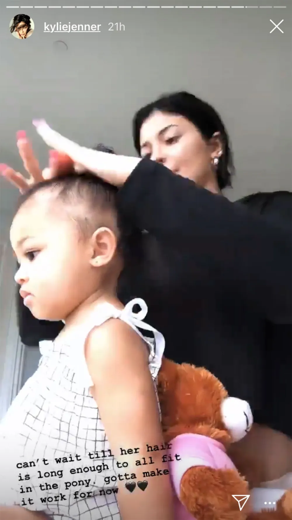 Kylie Jenner Shows Off Her Hairstyling Skills on Daughter Stormi