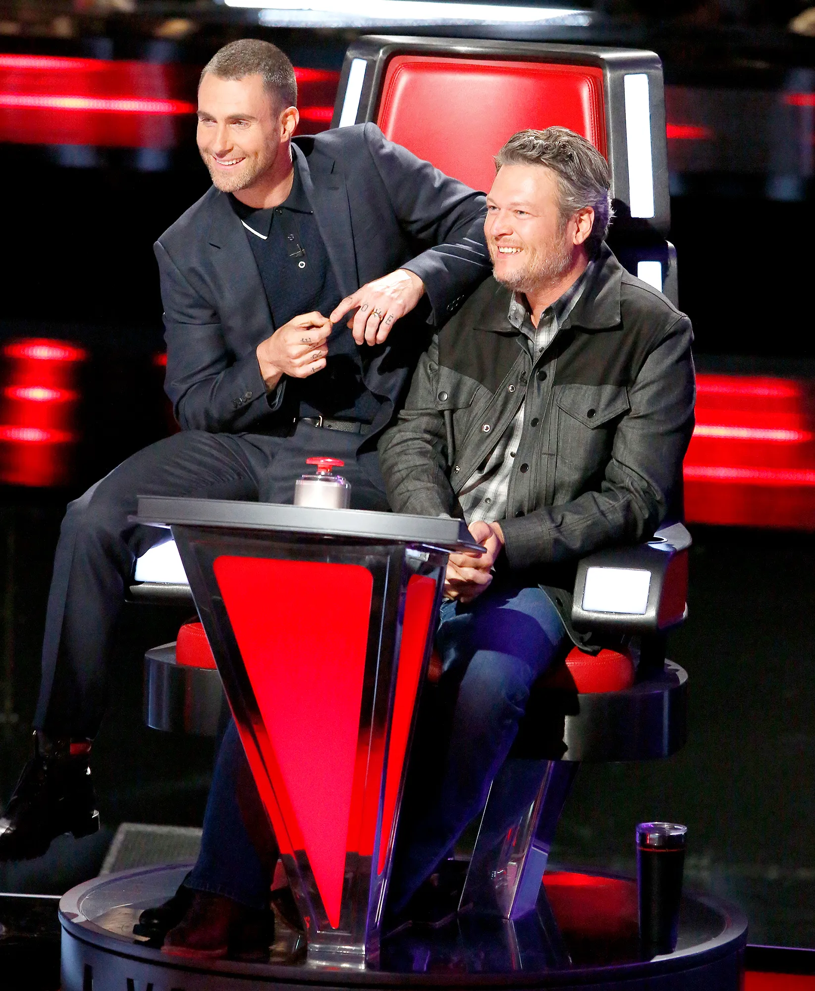 Adam Levine and Blake Shelton on The Voice