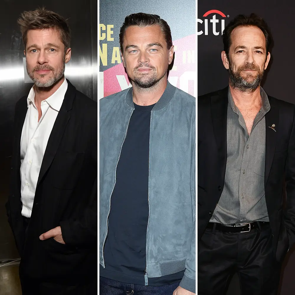 Brad Pitt Leonardo DiCaprio Luke Perry Set