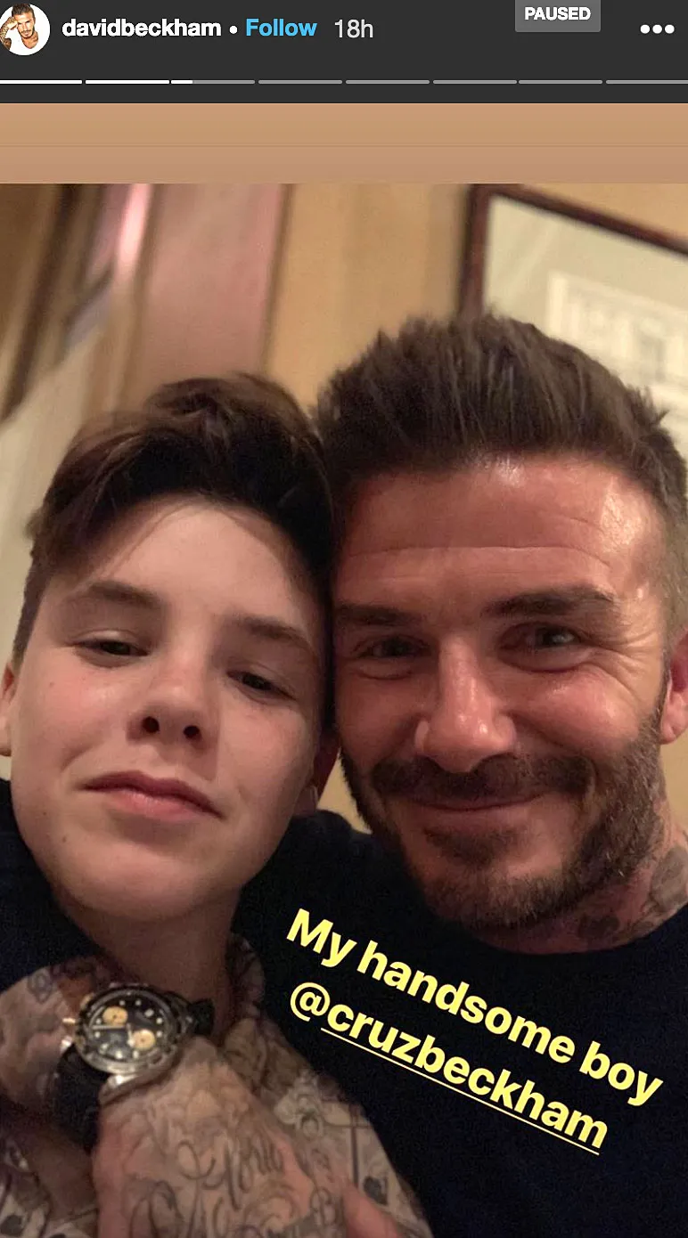 David Beckham and Cruz Beckham Birthday Party