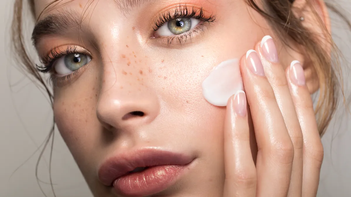 Closeup studio shot of a beautiful young woman