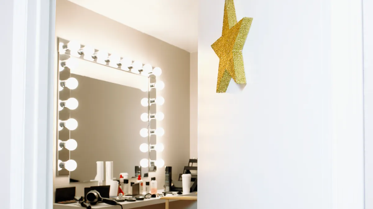 Open door of star's dressing room