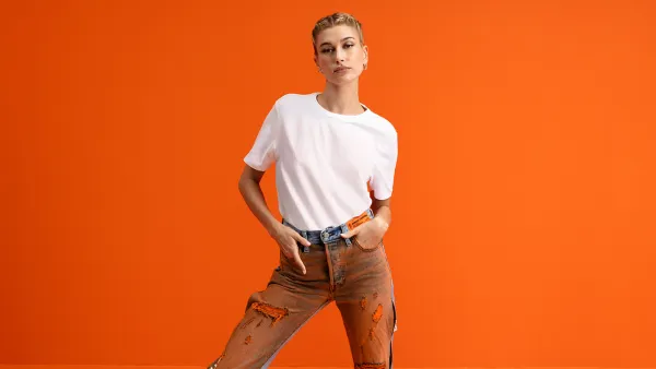 Hailey Bieber Levi's x Heron Preston Denim Campaign