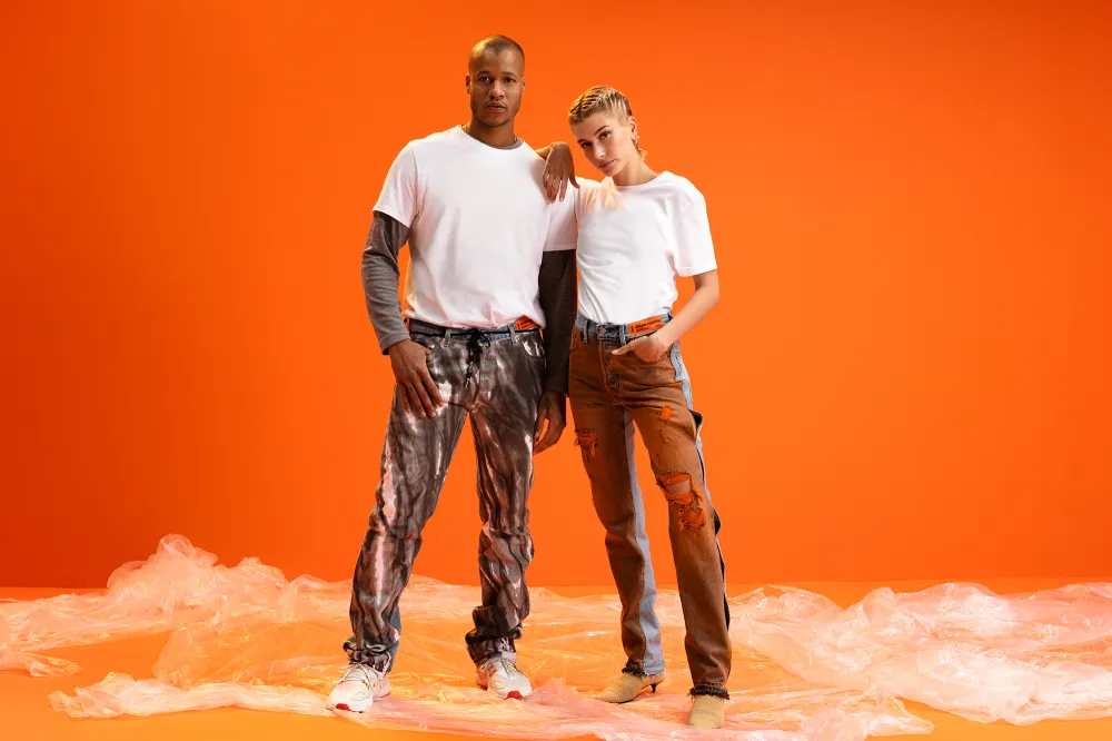 Hailey Bieber Levi's x Heron Preston Denim Campaign