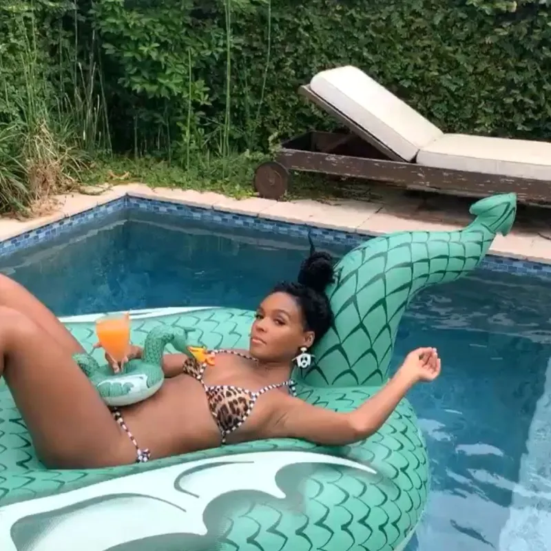 Janelle Monae Holiday Weekend Chic Swimwear