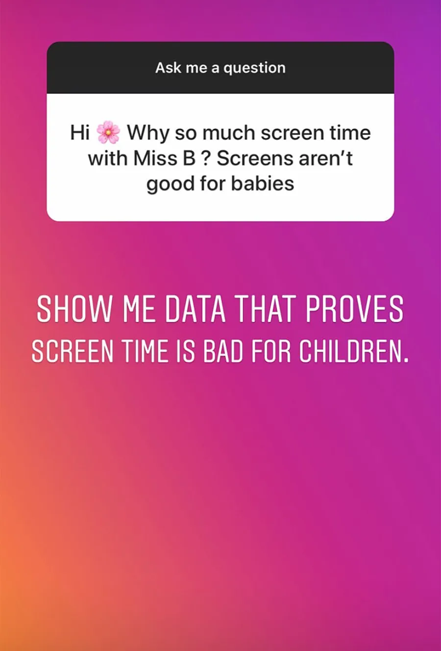 Jenna Jameson Batel Motherhood Q&A Screen Time