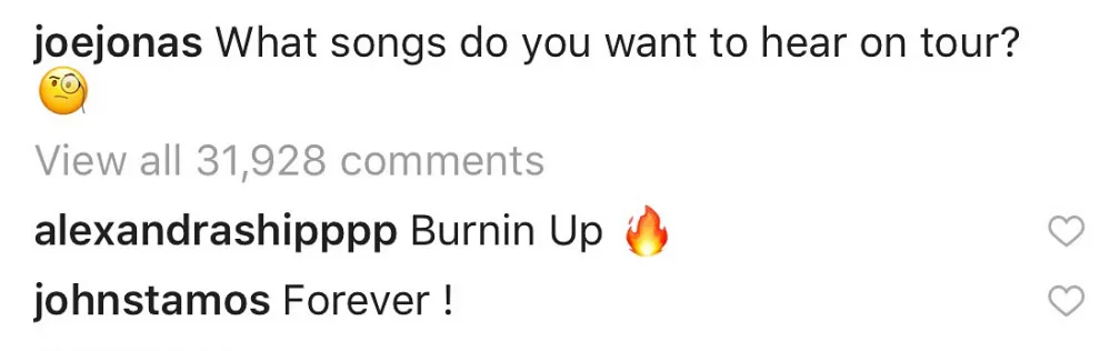 John Stamos Jonas Brothers Forever Song Tour Instagram Comment