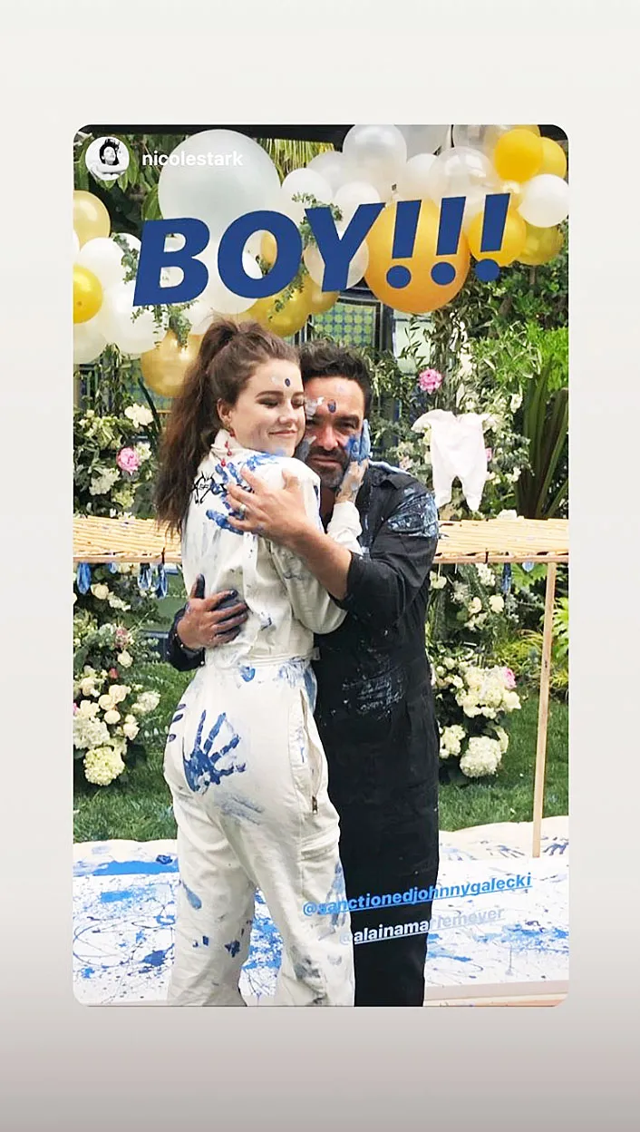 Johnny Galecki Alain Meyer Gender Reveal Party