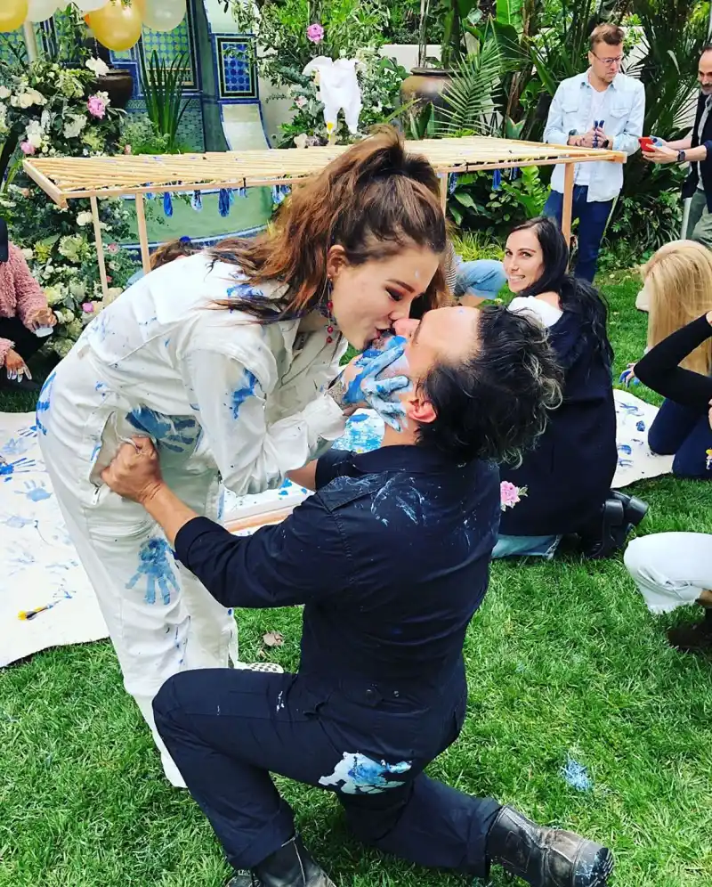 Johnny Galecki Alaina Meyer Gender Reveal Party
