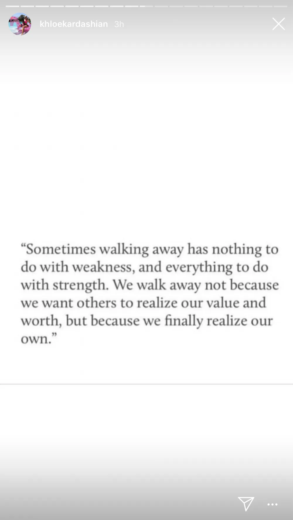 Khloe Kardashian On Walking Away Ex Tristan Thompson