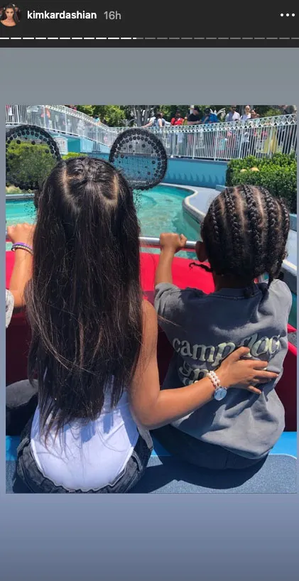 Kim Kardashian Takes North and Saint to Disneyland After Welcoming Baby No. 4