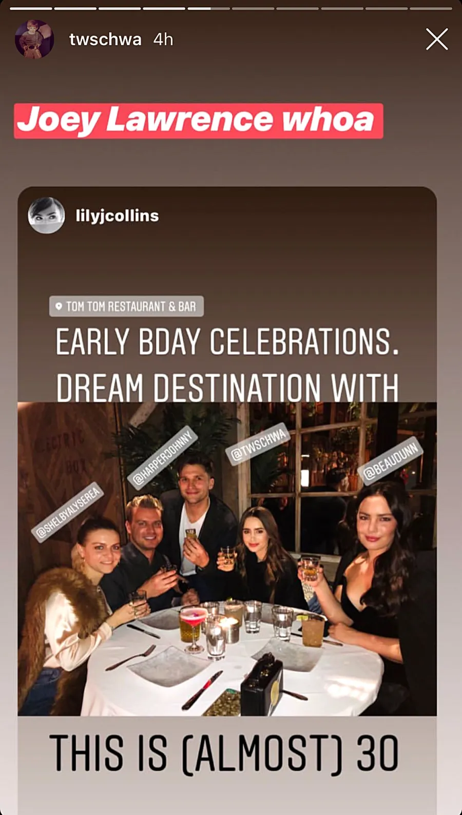 Celebs at Tom Tom Lily Collins