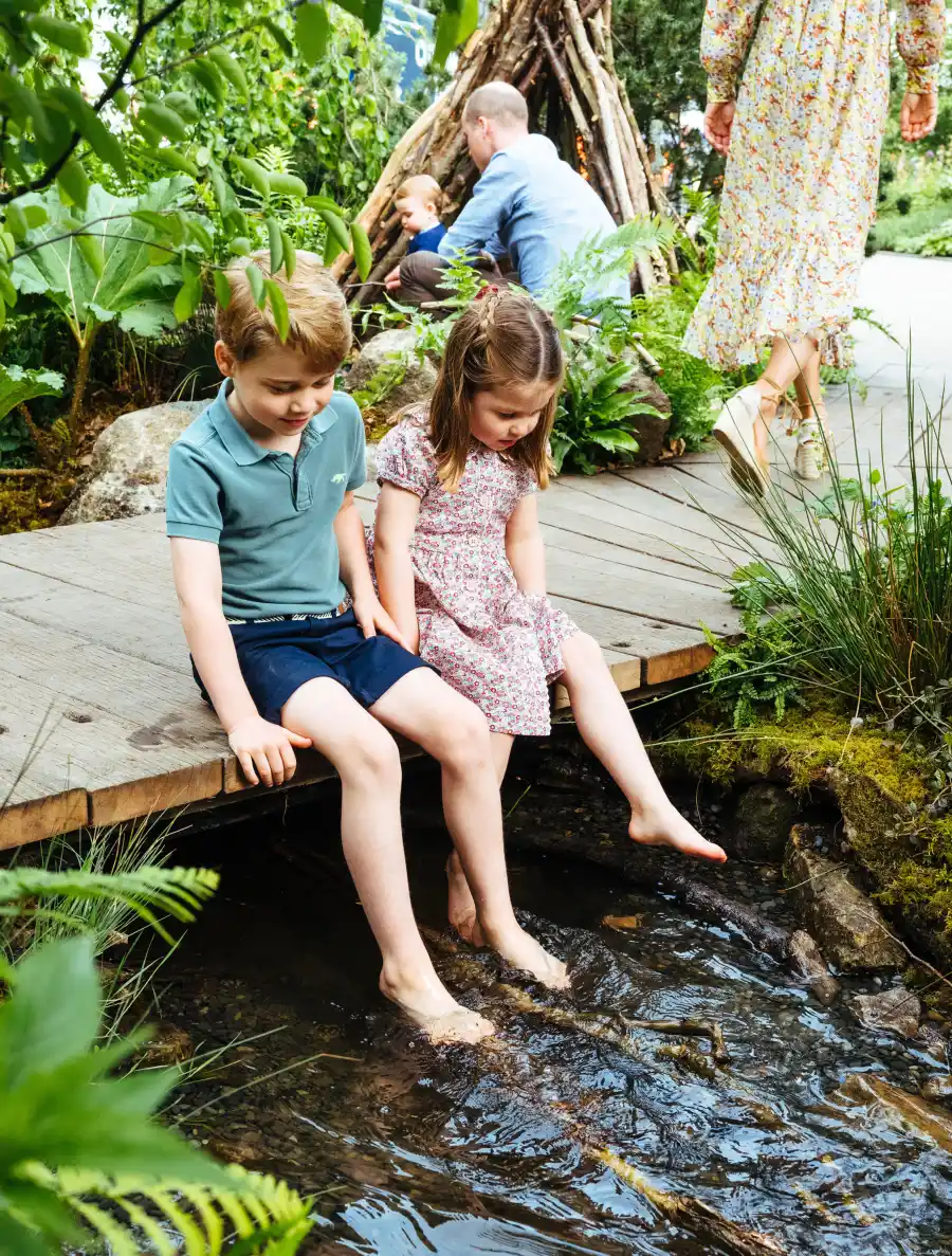 Prince William, Duchess Kate and Kids Play in the Garden She Designed at Chelsea Flower Show