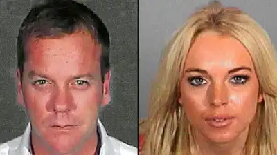 Kiefer Sutherland Lindsay Lohan OJ Simpson Paris Hilton Mugshots