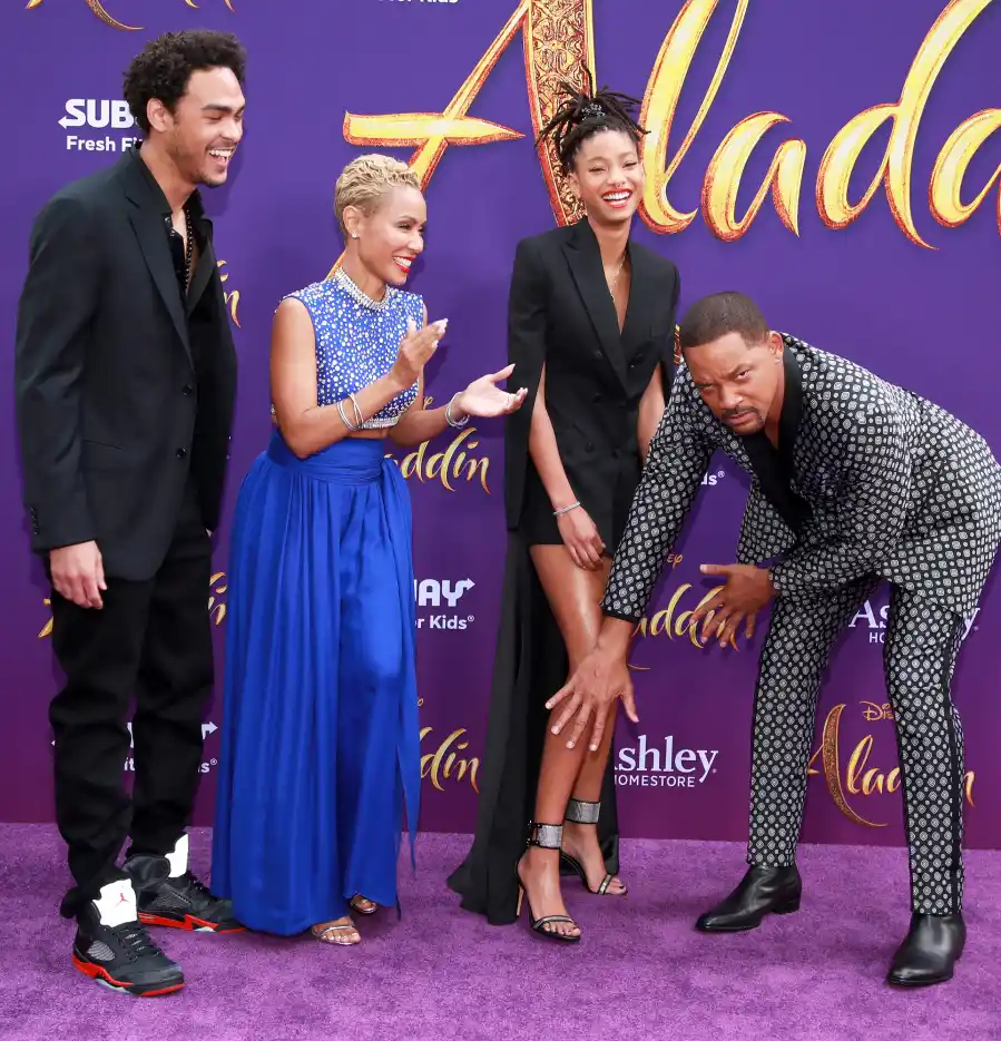 Trey-Smith,-Jada-Pinkett-Smith,-Willow-Smith-and-Will-Smith-Aladdin-premiere-3