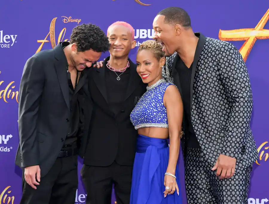 Trey-Smith,-Jaden-Smith,-Jada-Pinkett-Smith,-and-Will-Smith-Aladdin-premiere