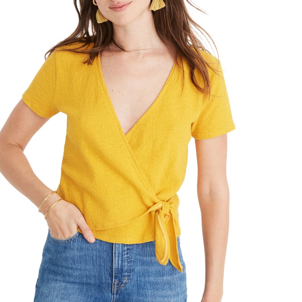 Yellow Wrap Top