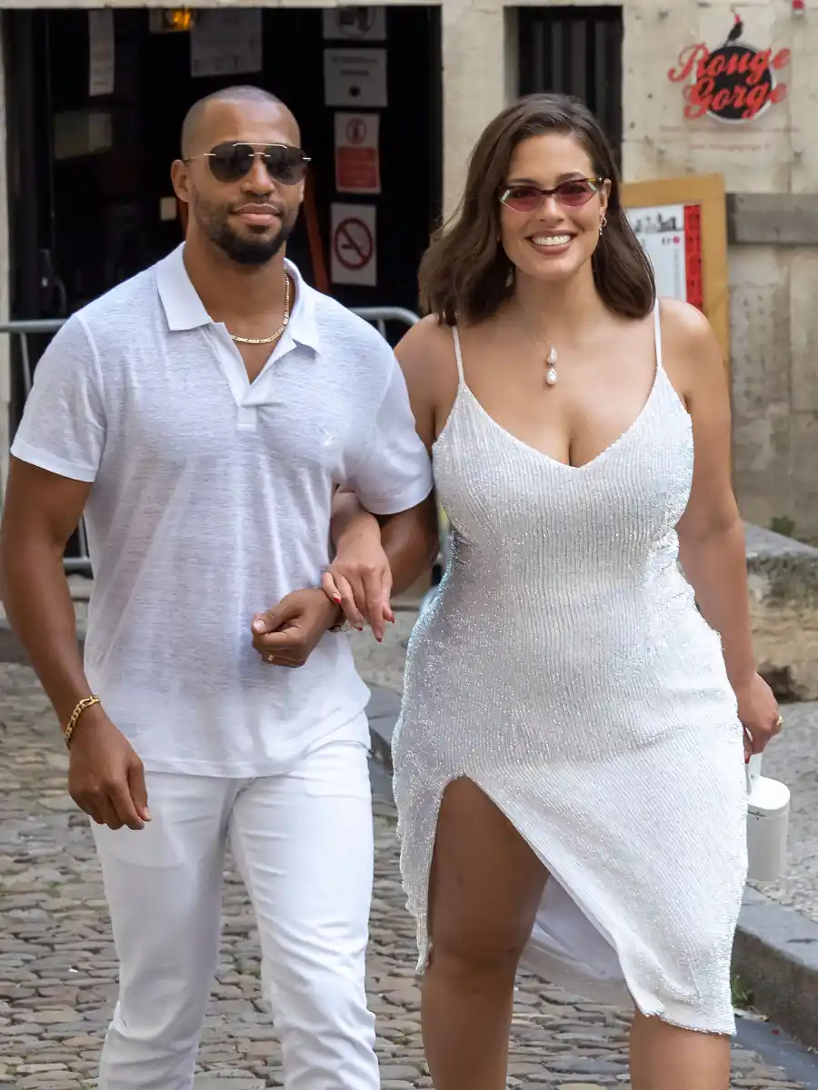 Ashley Graham and husband Justin Ervin White Dinner Jonas and Turner Wedding