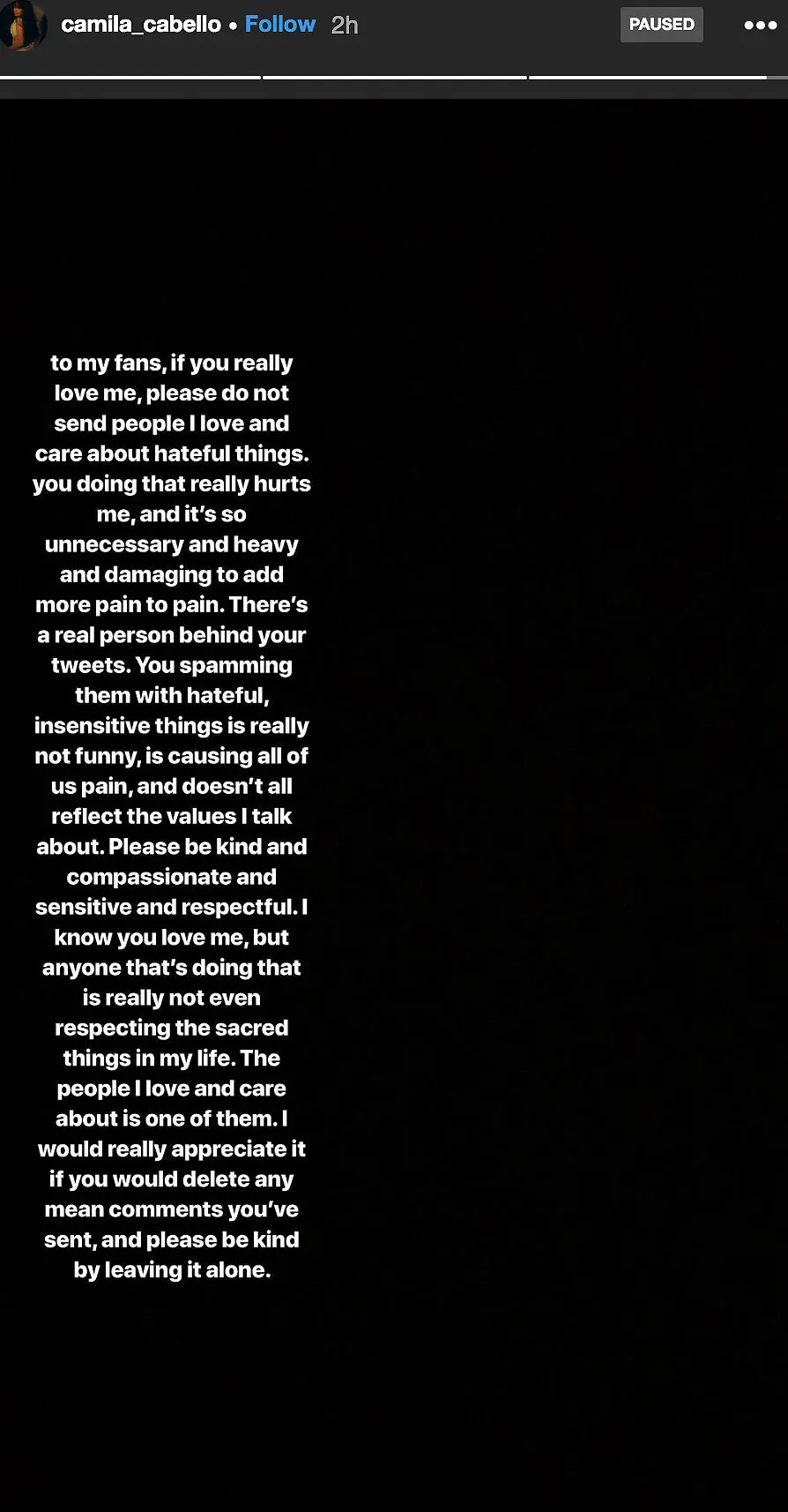 Camila Cabello Dont Send Hate To Matthew Hussey