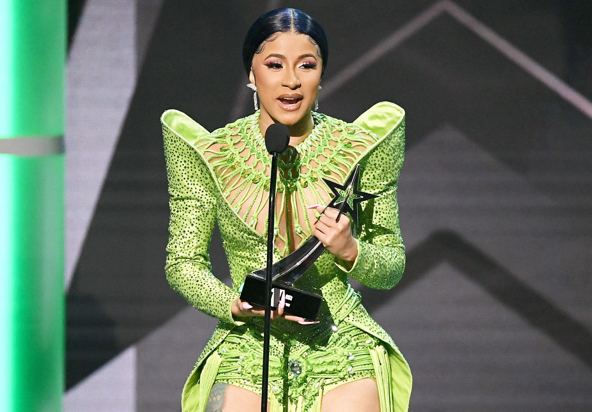 Cardi B Accepts Album of the Year Onstage at the 2019 BET Awards