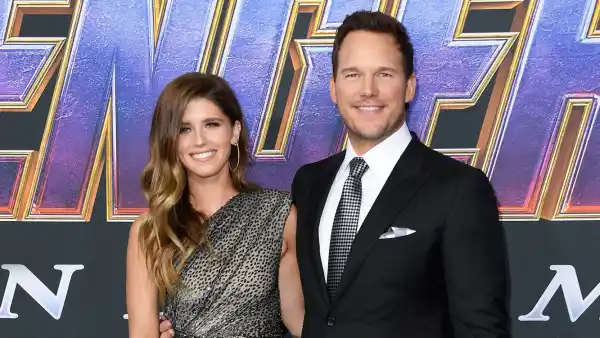 Chris Pratt Wearing a Black Suit and Tie With White Shirt and Katherine Schwarzenegger Wearing A Dress At Premiere Of Avengers: Endgame