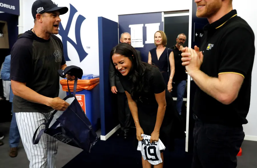 Duchess Meghan Accompanies Prince Harry to History-Making MLB London Series, Receives Red Sox, Yankees Onesies for Archie