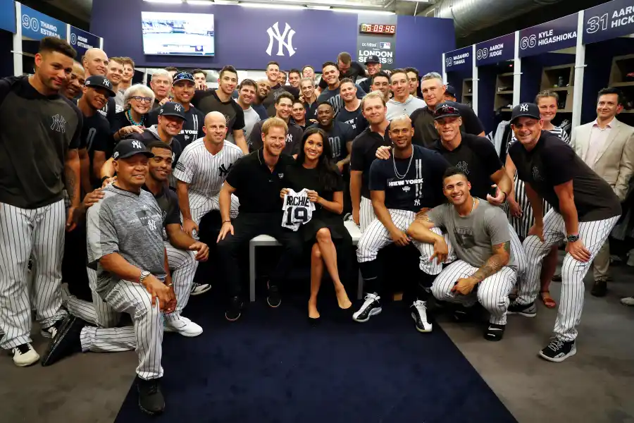 Duchess Meghan Accompanies Prince Harry to History-Making MLB London Series, Receives Red Sox, Yankees Onesies for Archie