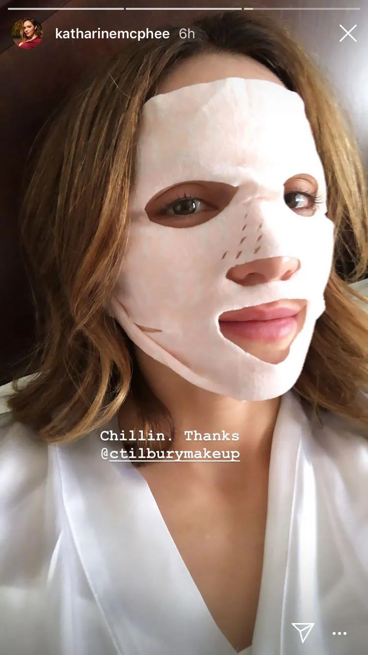 Katharine McPhee Pre Wedding Facial Instagram Story