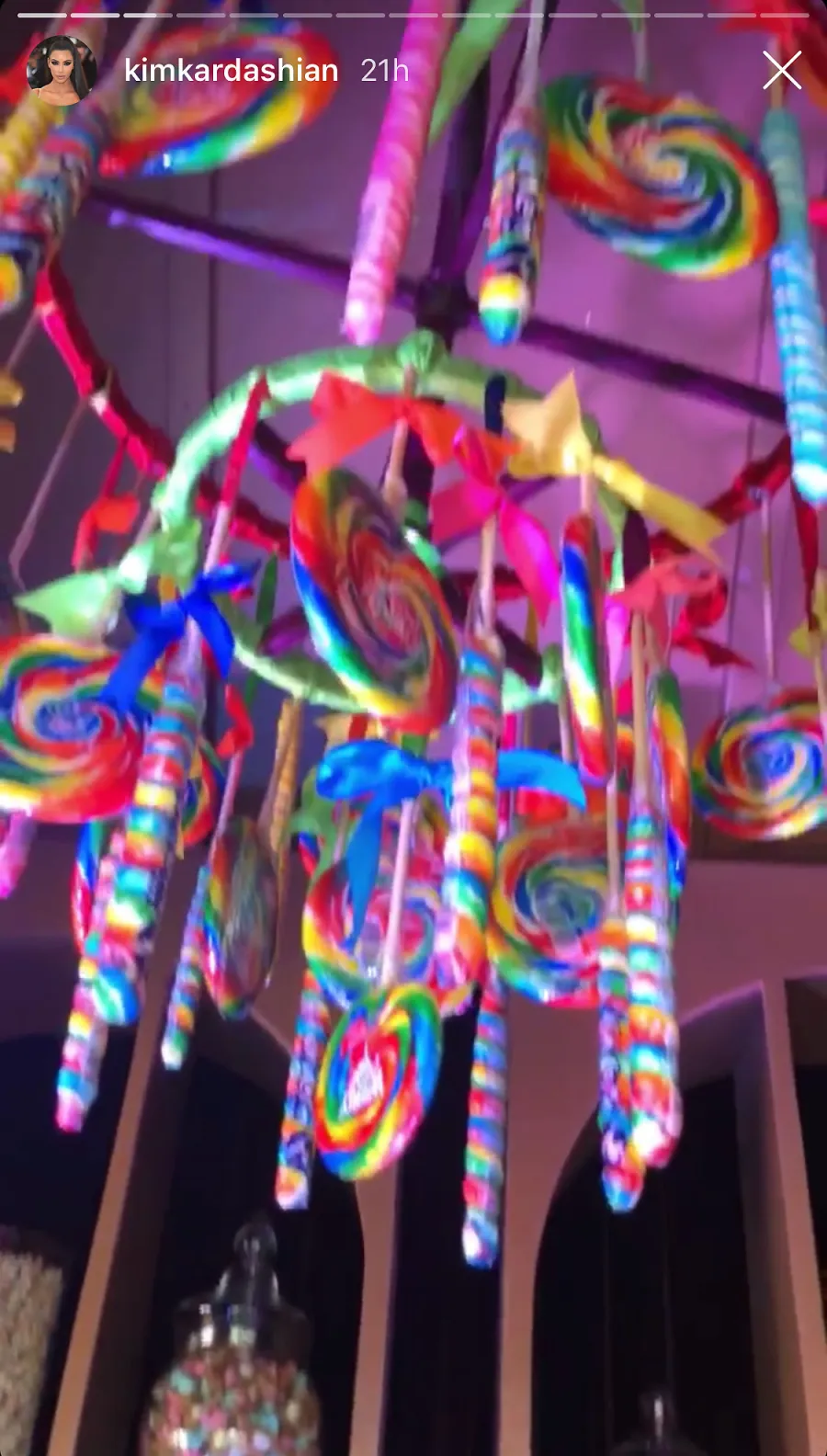 Lollipops Hanging From the Ceiling