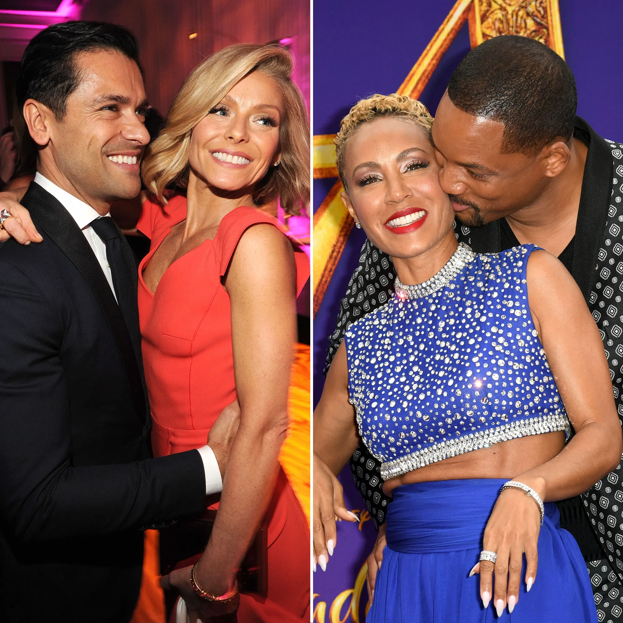 Mark Consuelos and Kelly Ripa and Jada Pinkett Smith and Will Smith Caught in the Act