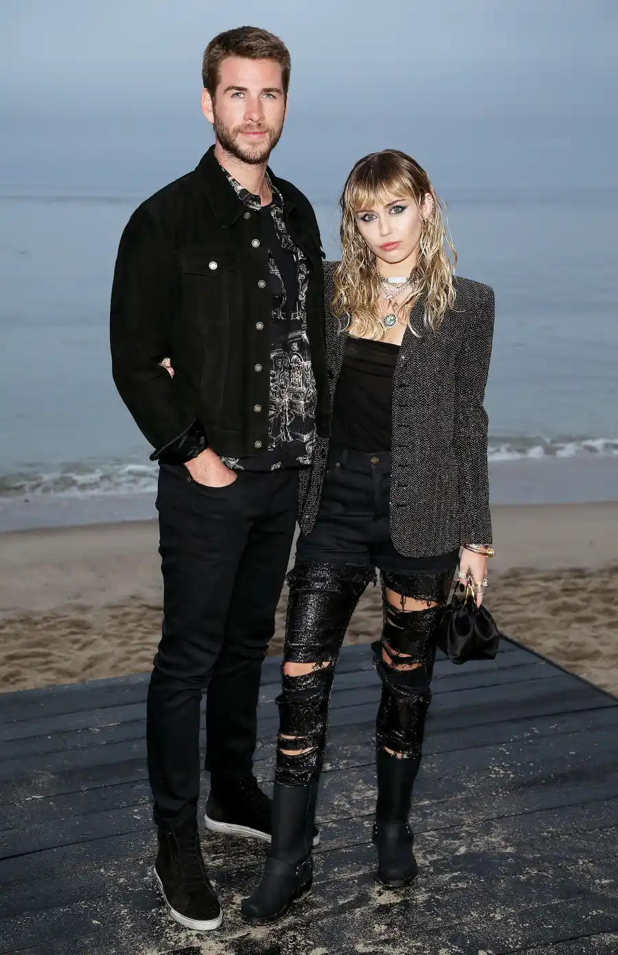 Miley Cyrus Liam Hemsworth Saint Laurent Mens Show