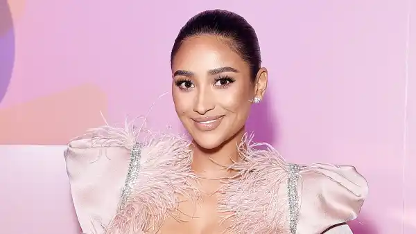 Shay Mitchell Wearing Pink attends Patrick Ta Beauty Launch Pregnant