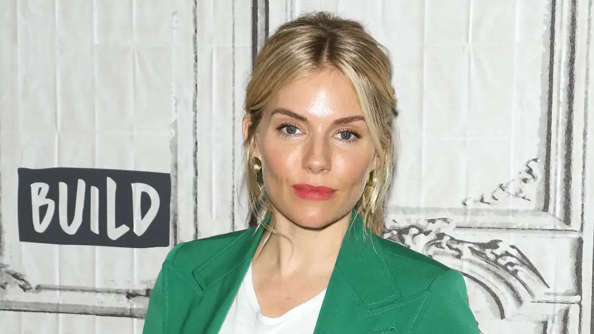 Sienna Miller Green Jacket White Shirt