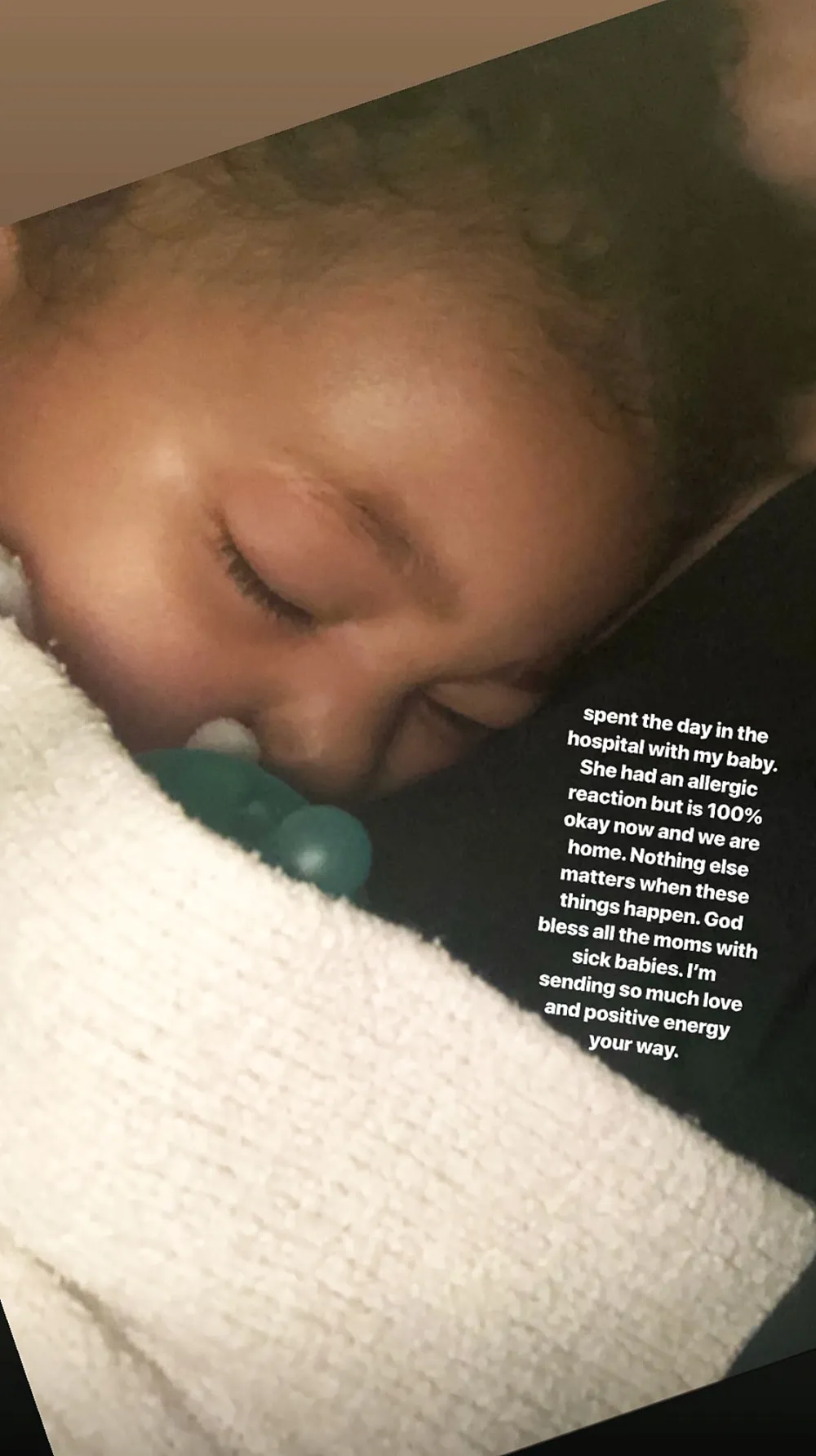 Stormi Allergic Reaction Hospital
