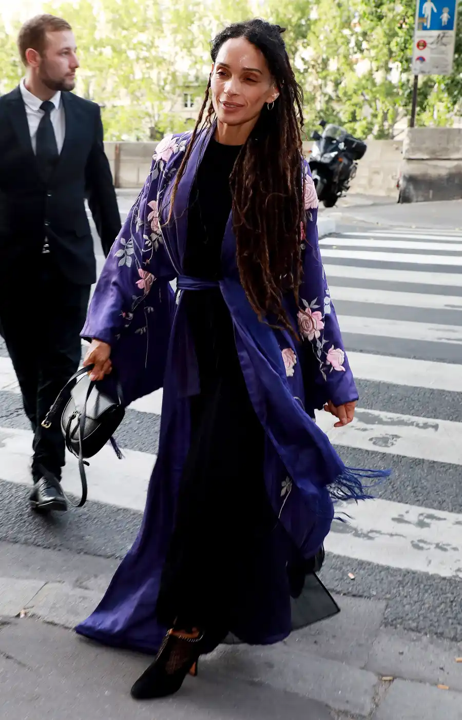 Zoe Kravitz Karl Glusman attend pre-wedding party French restaurant Lapérous Paris