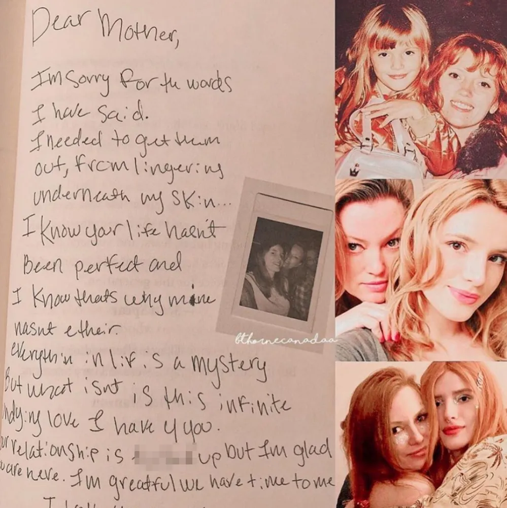Bella-Thorne-note-to-Mother