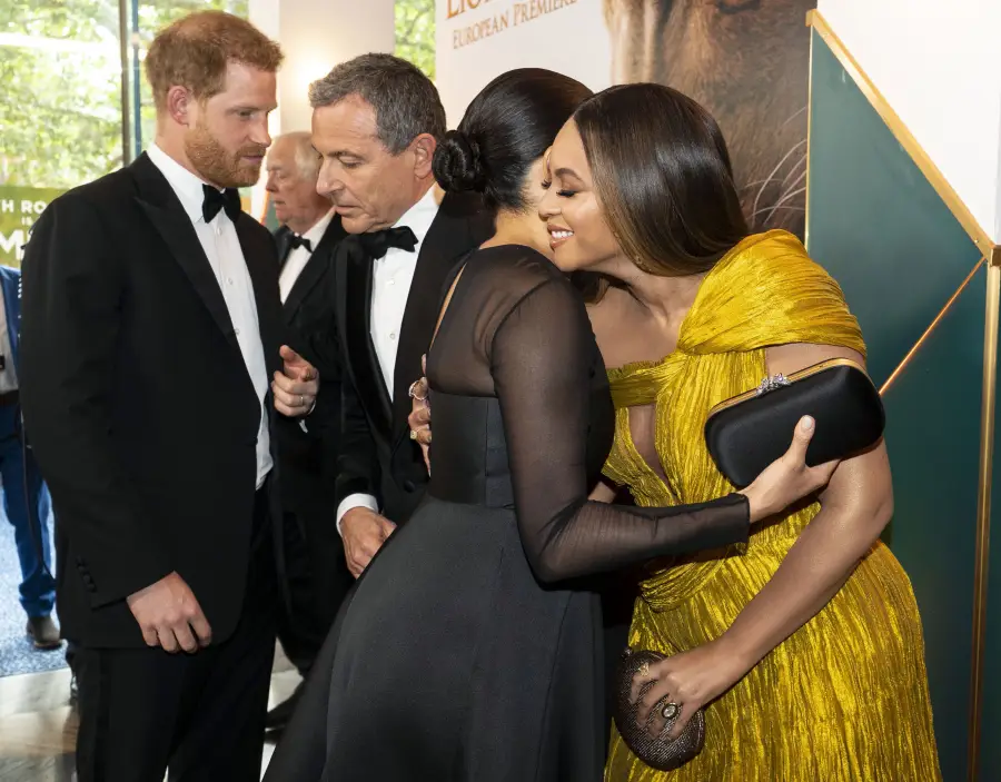 Beyonce and Duchess Meghan Sweetly Embrace Each Other at 'Lion King' Premiere