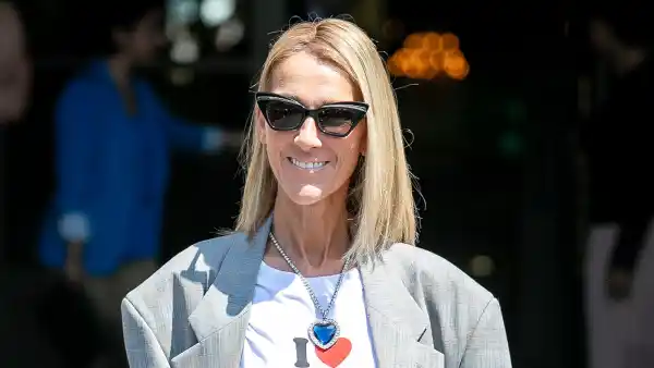 Celine Dion Wearing the Blue Diamond Necklace From Titanic at Paris Fashion Week